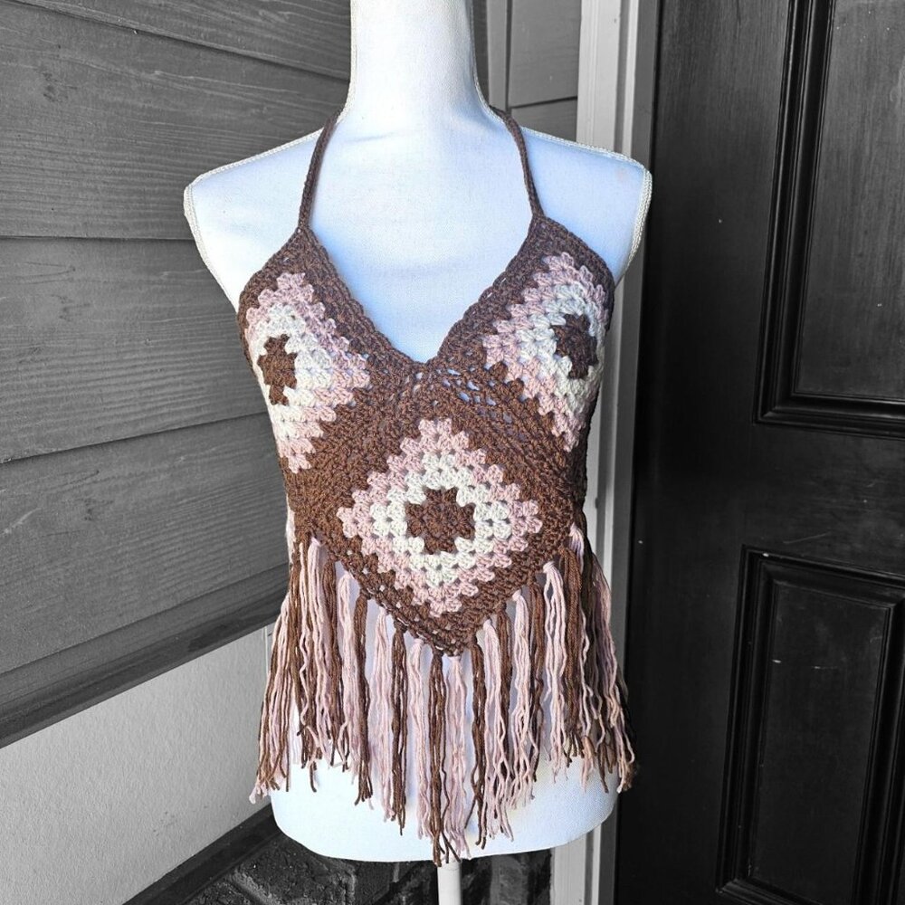 Handmade Crochet Granny Square Topβ - Picture 2 of 4